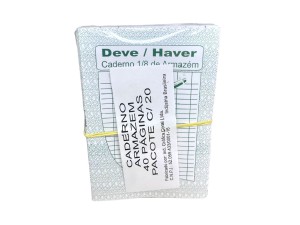 CADERNETA DEVE/HAVER ARMAZÉM CORAL 20FL PT C/25