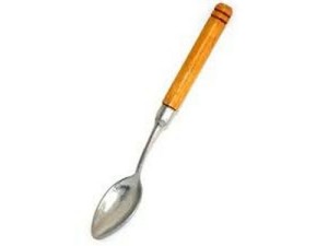 COLHER DE ARROZ ALUMINIO CABO MADEIRA C/12